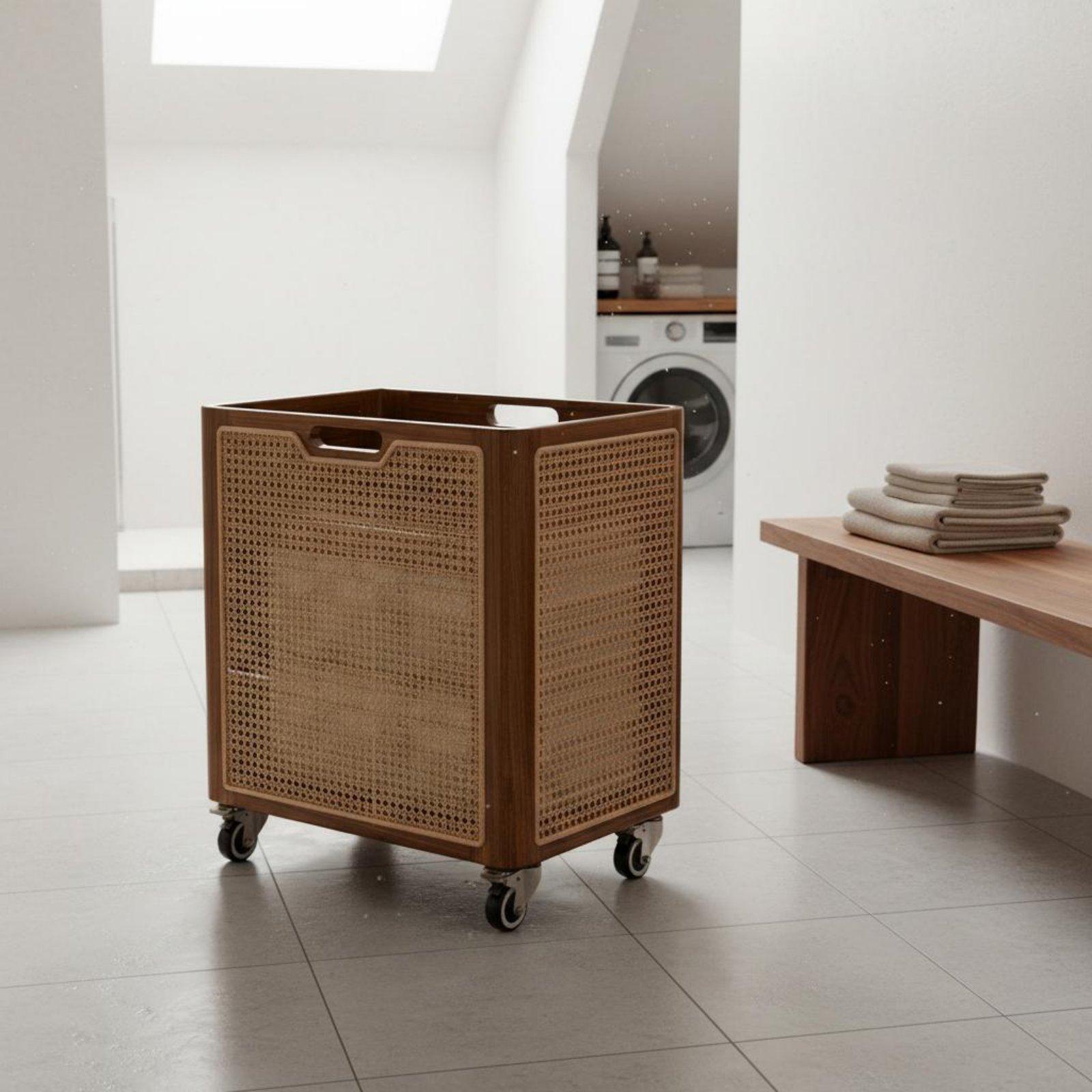 Home Decor Hampers - Cesto de Roupa de Madeira Decorativo