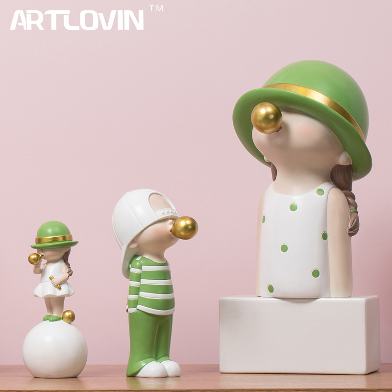 Home Decor Y2K - Artlovin estatuetas de personagens estilo nórdico,