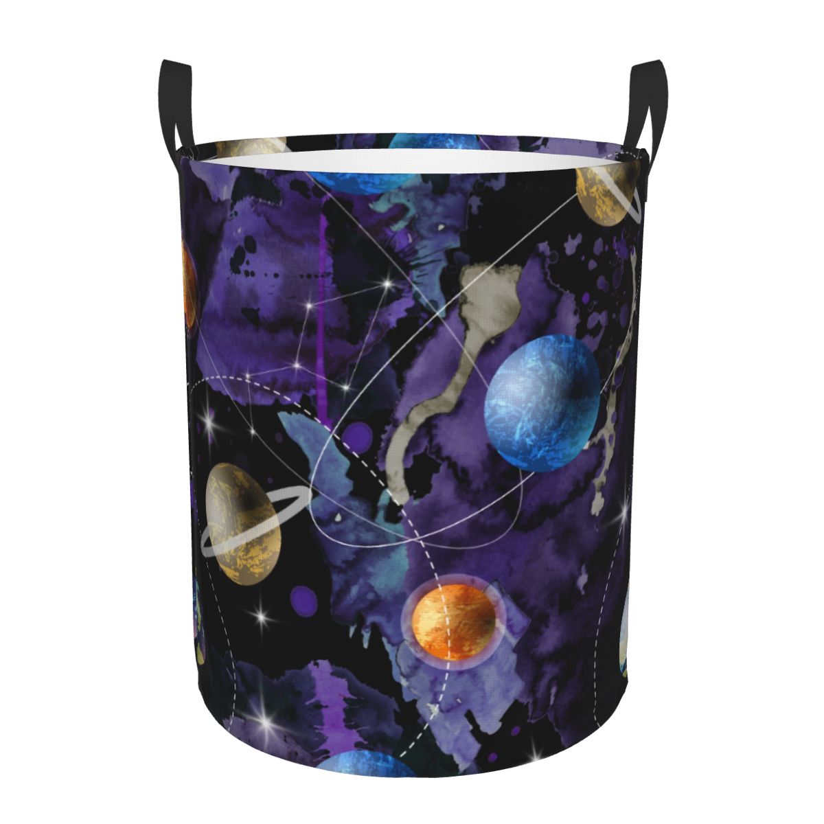 Home Decor Hampers - Cesto de lavanderia redondo do universo,