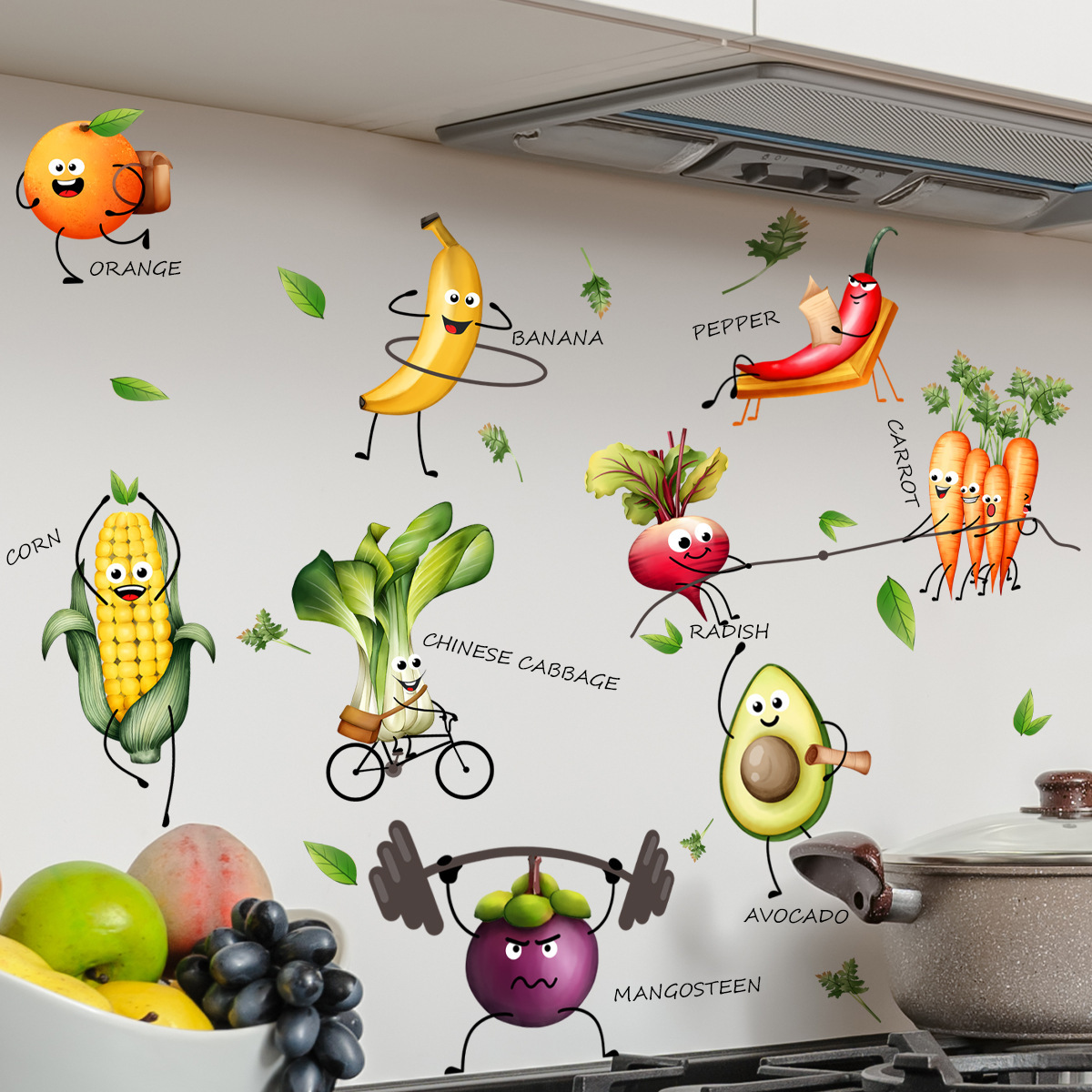 Home Decor Emoji - Adesivo de parede de frutas emoji