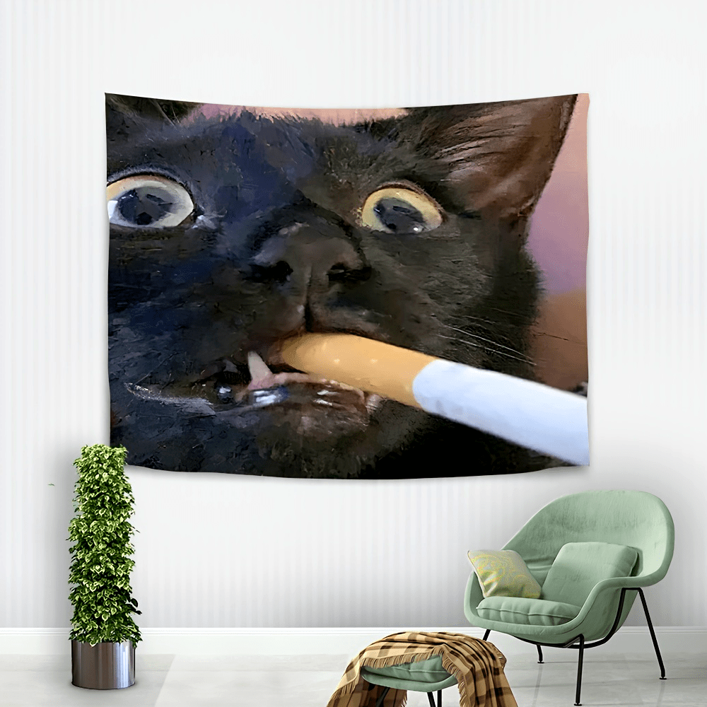 Home Decor Emoji - Tapeçaria de Parede VIKAMA com Gato