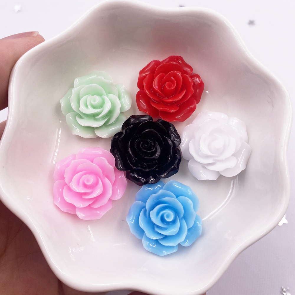 Home Decor Ikea - 20mm resina brilhante rosa flatback flor