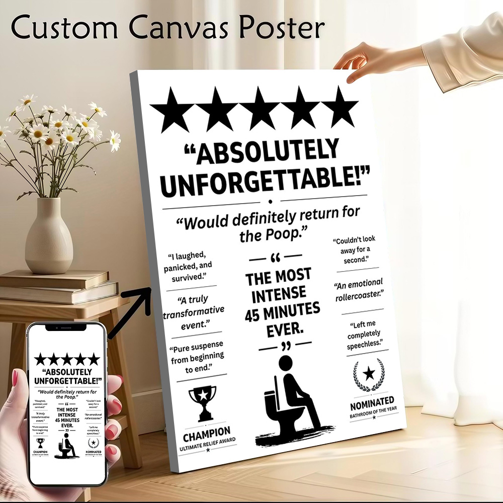 Review Home Decor - Pôster de lona impresso com resenha