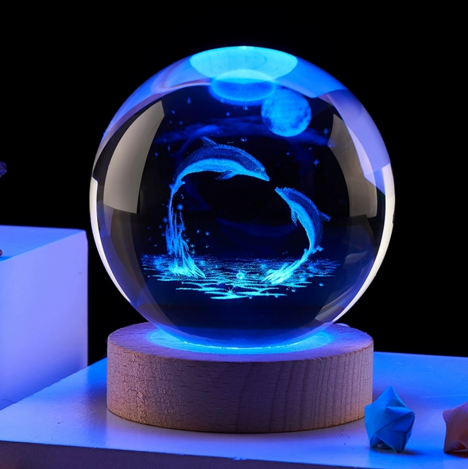 Home Decor Xmas Gifts - 3d cristal planeta gravado a laser