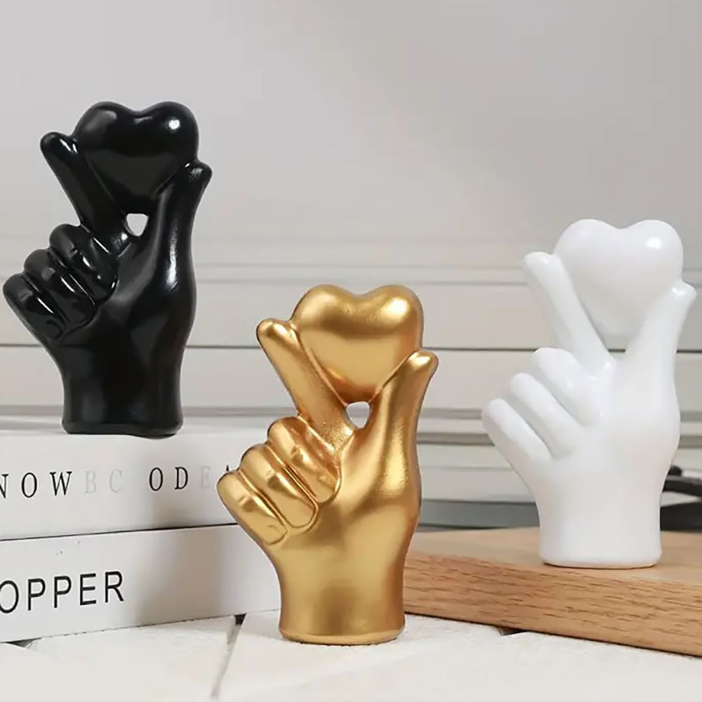Home Decor Y2K - Coração mão gesto estátuas esculturas de