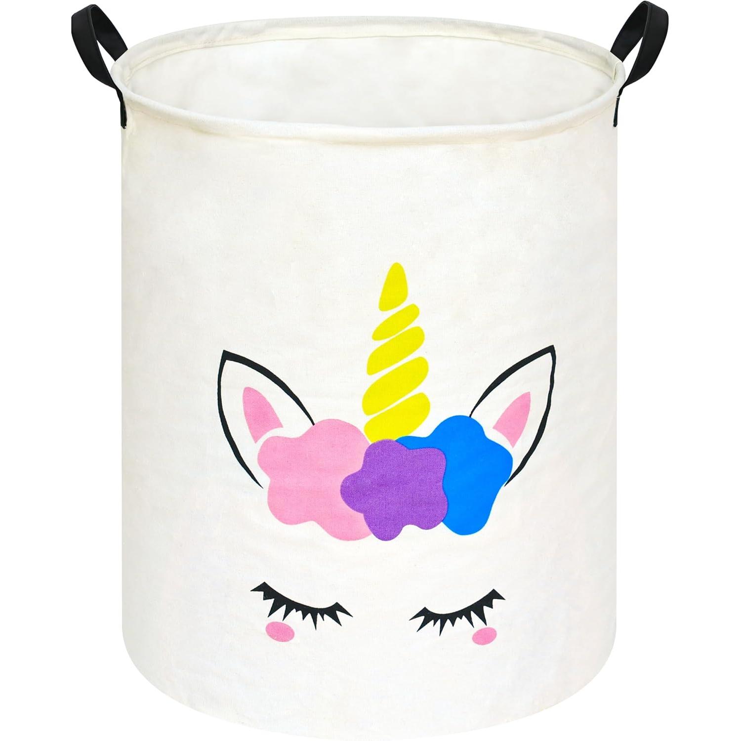 Home Decor Hampers - Cesta de Lavanderia Redonda de Unicórnio,