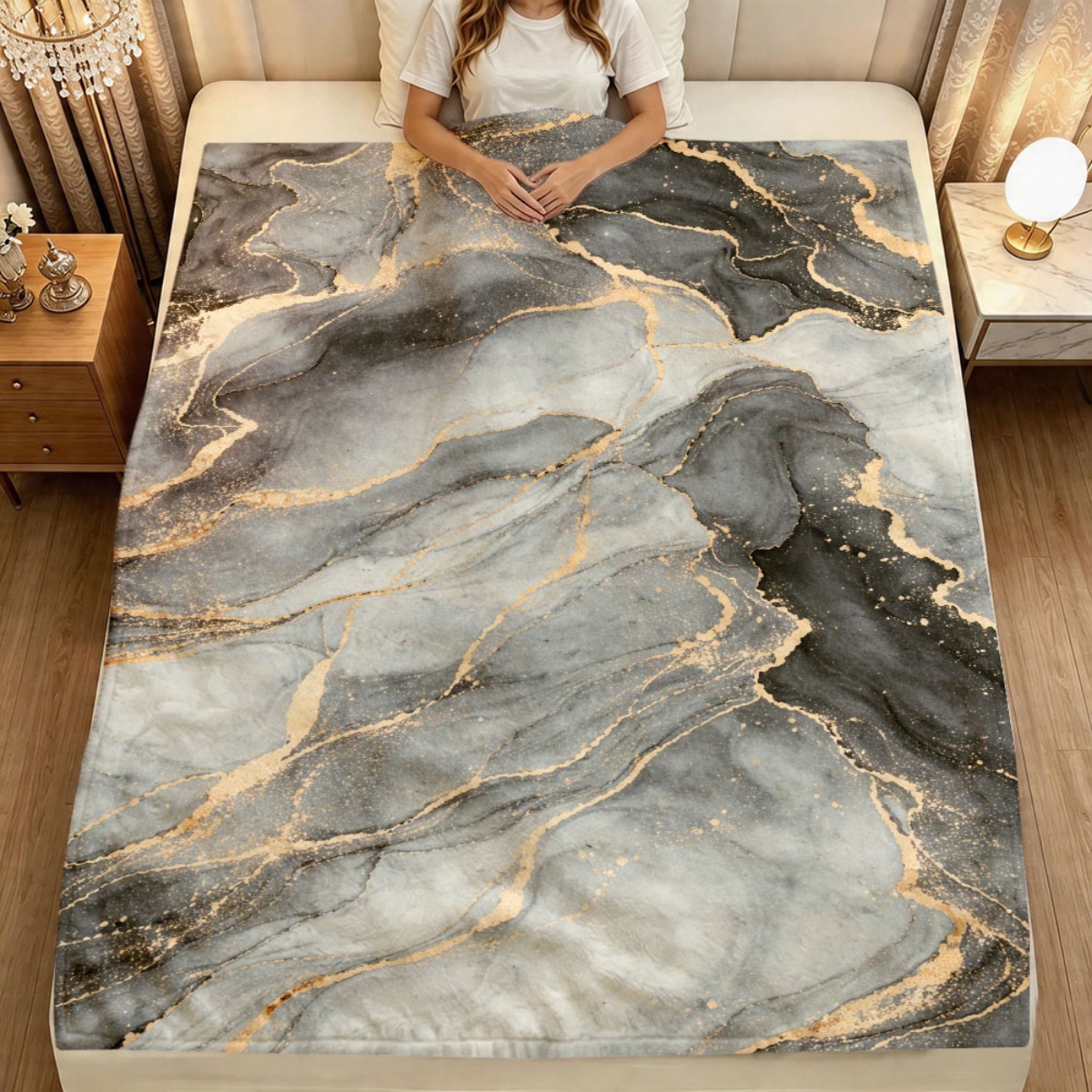 Neutral Throw Blanket - Manta Decorativa Luxuosa Verde Jade com