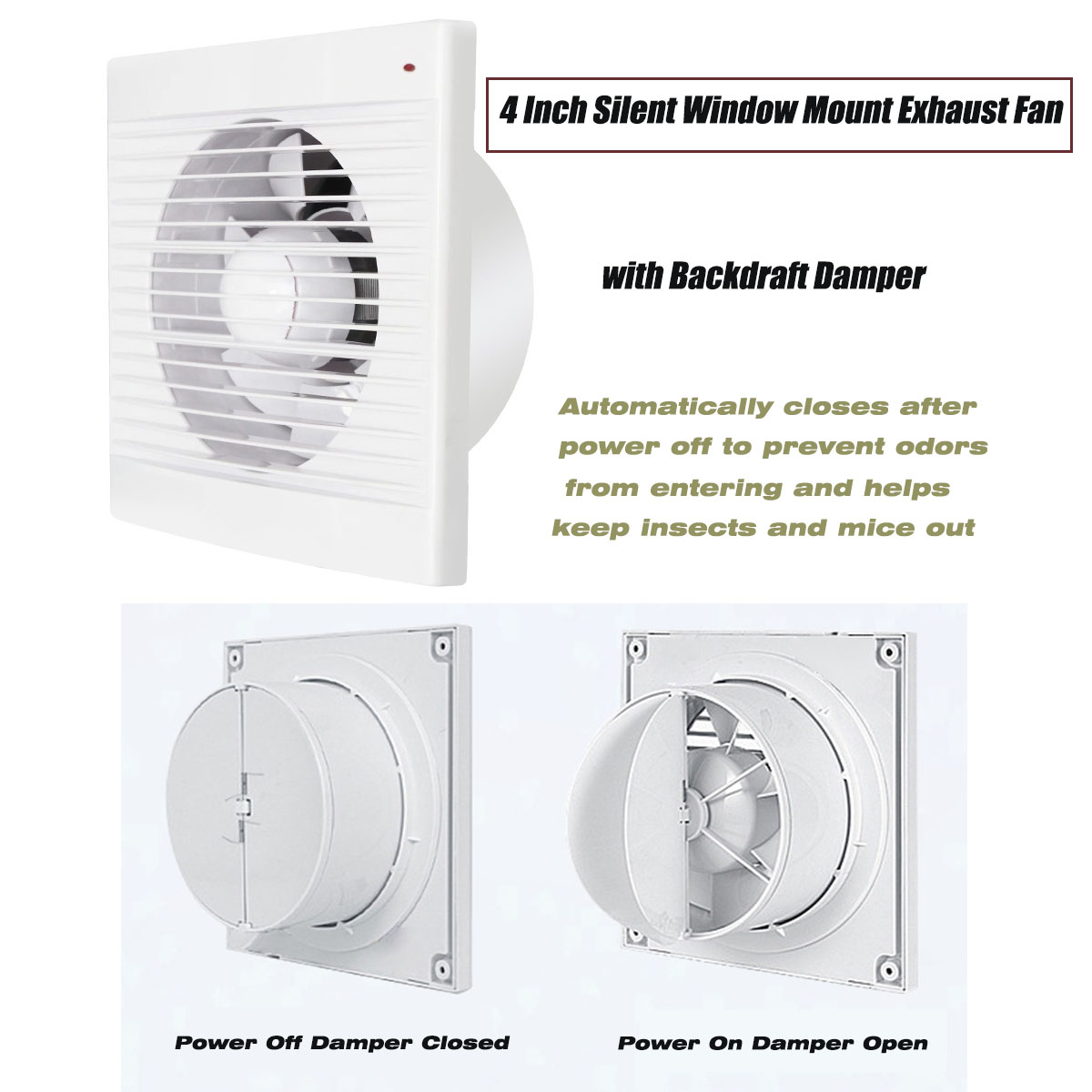 Home Decor Uk - Ventilador de Exaustão Silencioso de 4