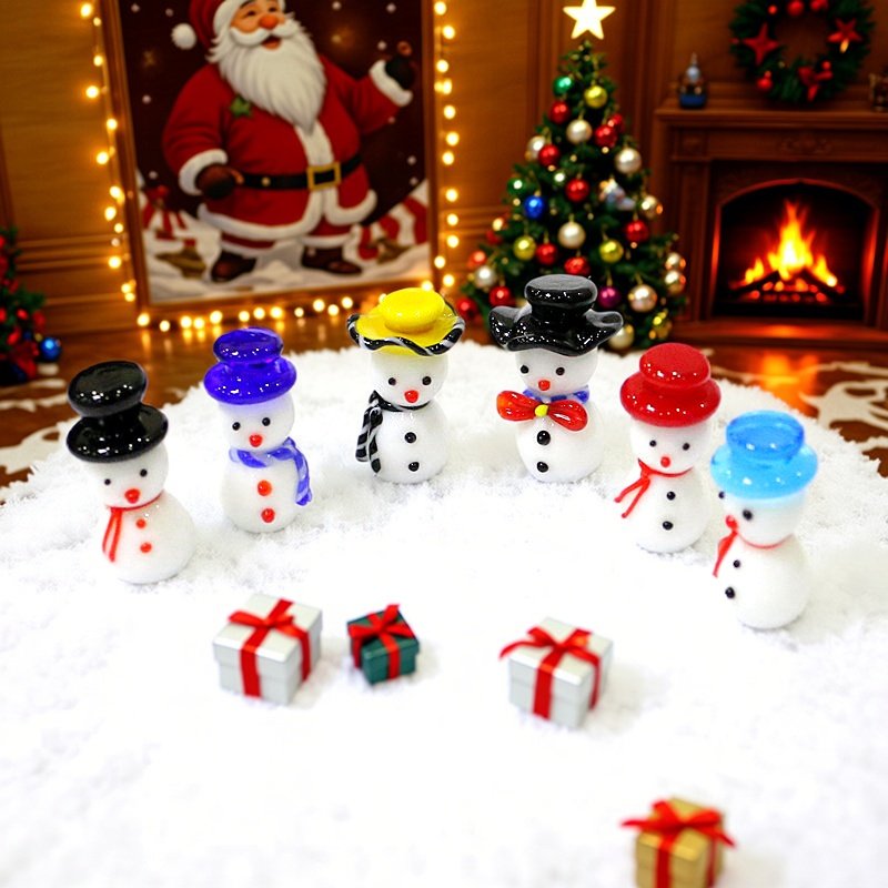 Home Xmas Decor Ideas - Mini Boneco de Neve de Vidro