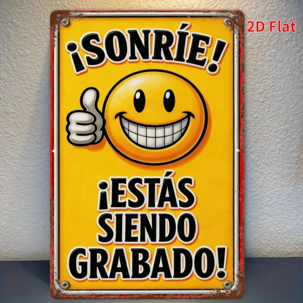 Home Decor Emoji - Placa de Metal Vintage - Sinal