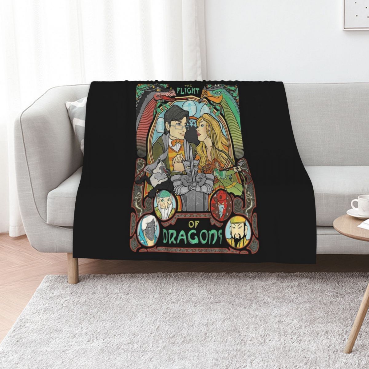 Home Decor Png - Flight of Dragons Essential T-Shirt.png Cobertor