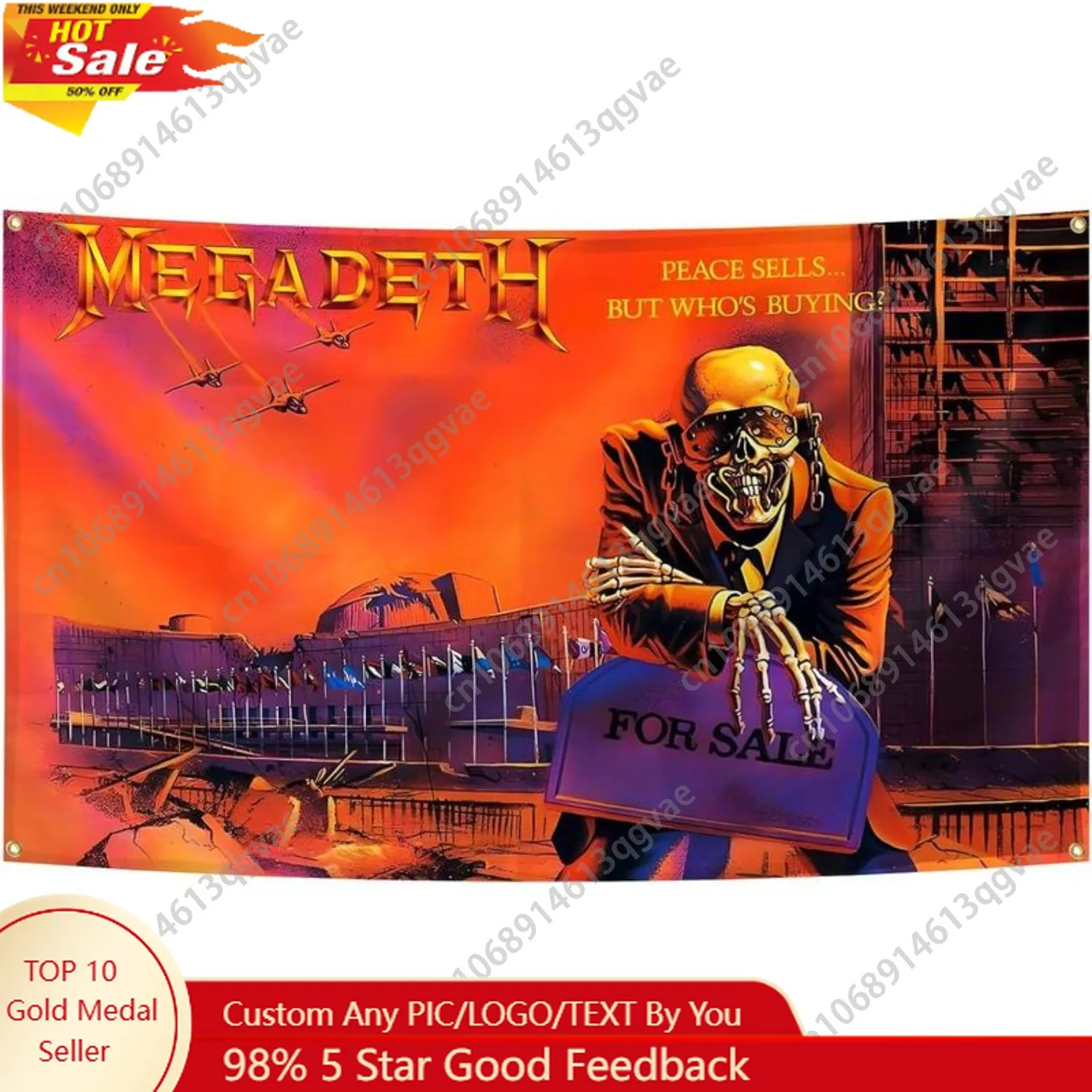 Aesthetic Tapestry - Pôster Megadeth Rust in Peace, Tapeçaria