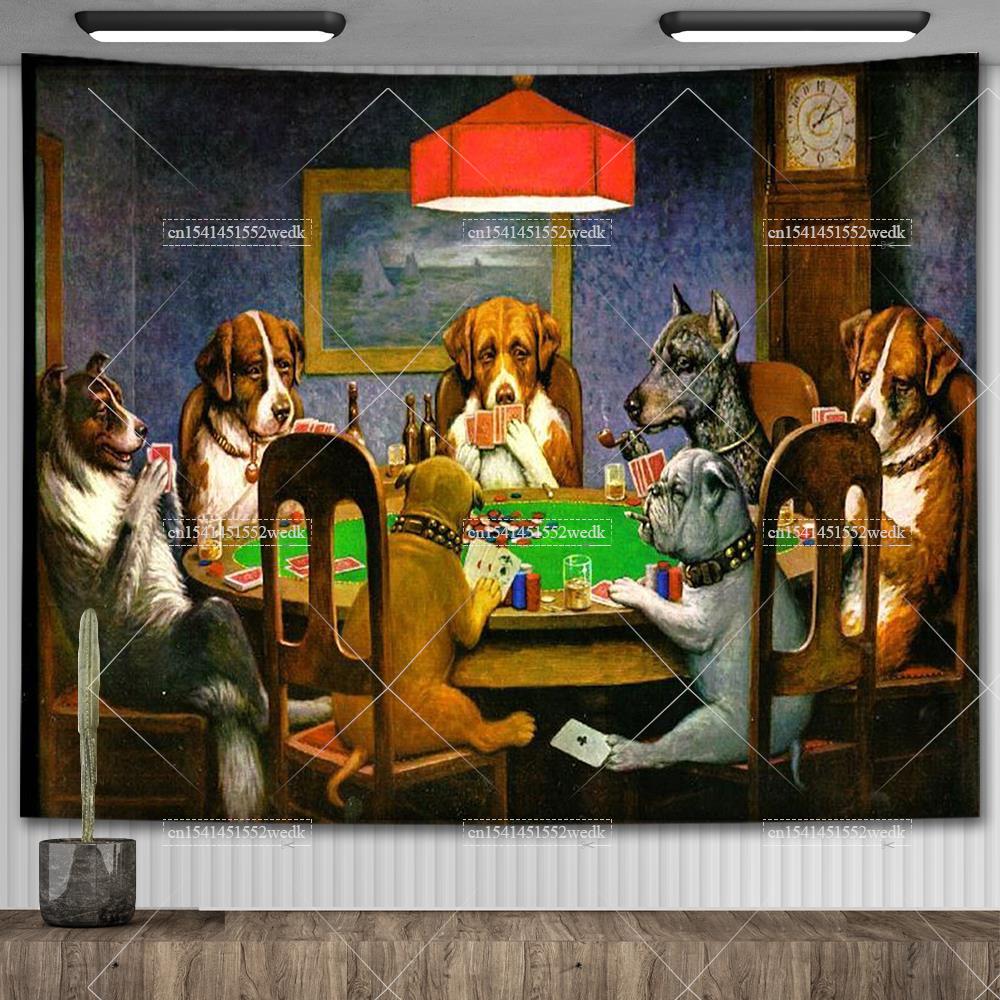 Aesthetic Tapestry - Cassius marcellus coolidge cães jogando poker