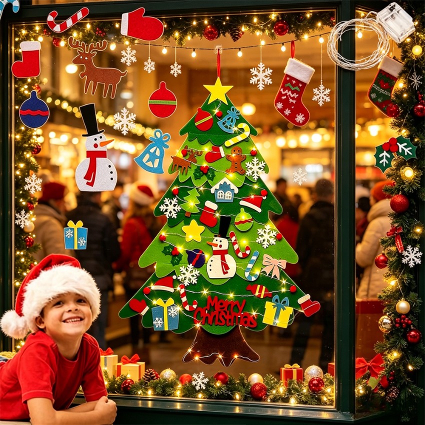 Home Decor Xmas Gifts - Árvore de Natal de Feltro DIY