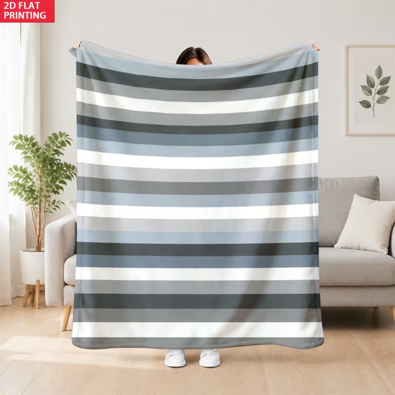 Cobertor com listras horizonta - Neutral Throw Blanket avaliação e preço