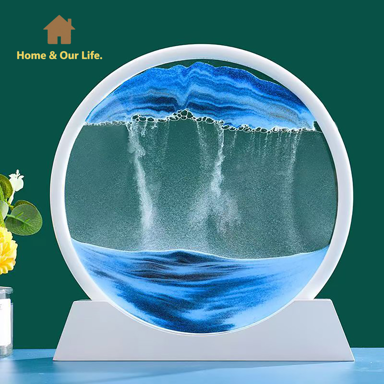 Arte de areia com fluxo dinâmi - Yarn Home Decor avaliação e preço