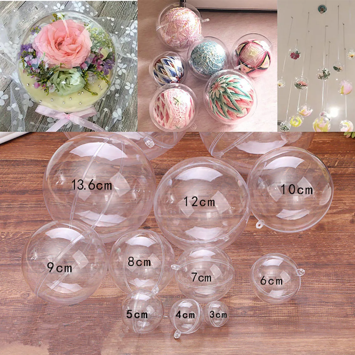 1-20cm bolas transparentes oco - Home Decor Xmas Gifts avaliação e preço