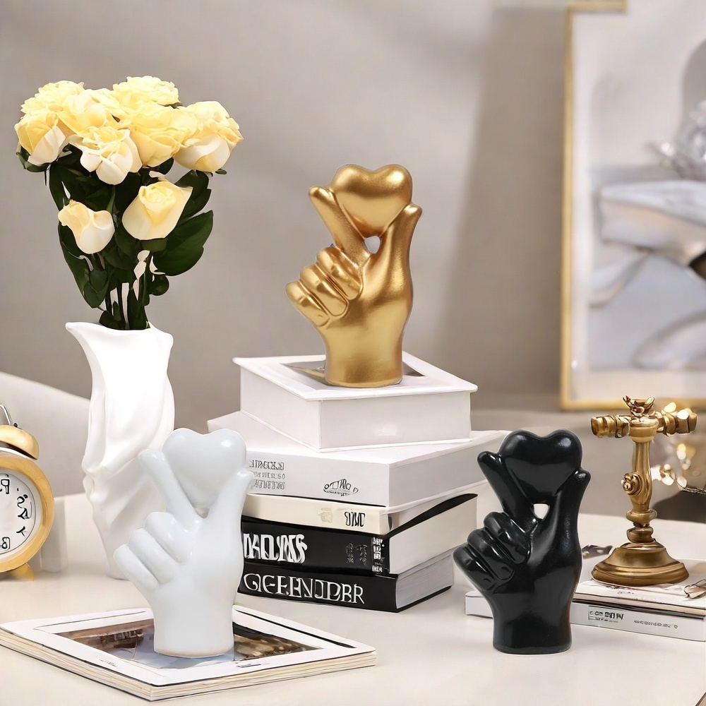 Coração mão gesto estátuas esc - Home Decor Y2K avaliação e preço