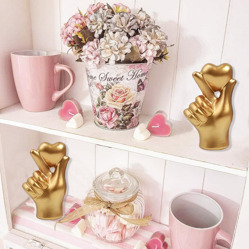 Coração mão gesto estátuas esc - Home Decor Y2K avaliação e preço