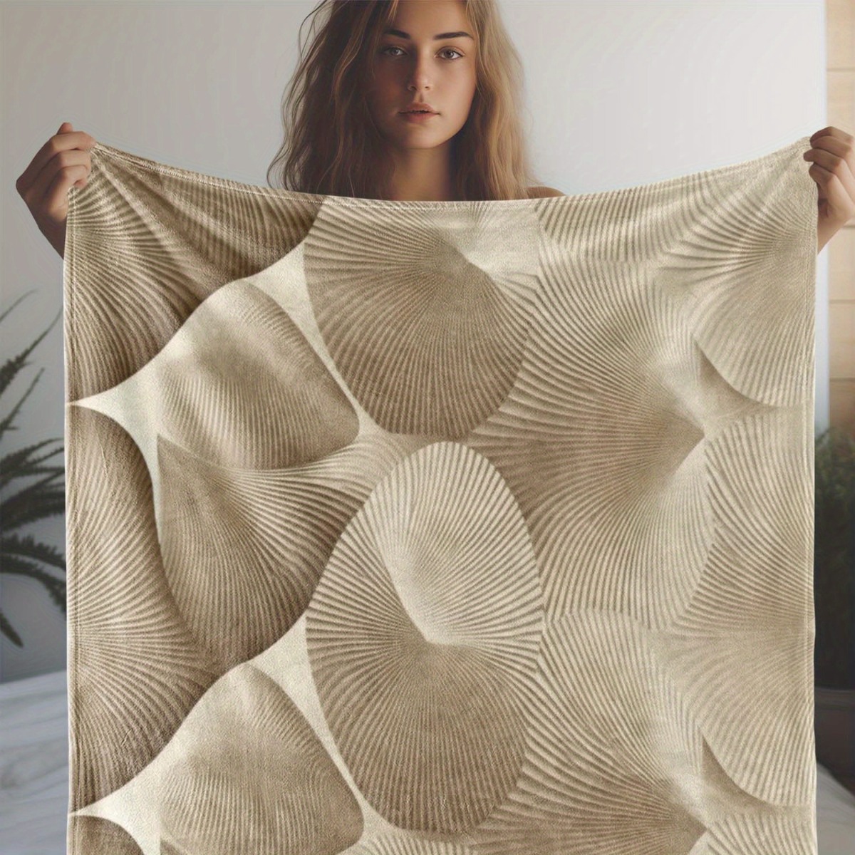 Manta de Lã Moderna Abstrata c - Neutral Throw Blanket avaliação e preço