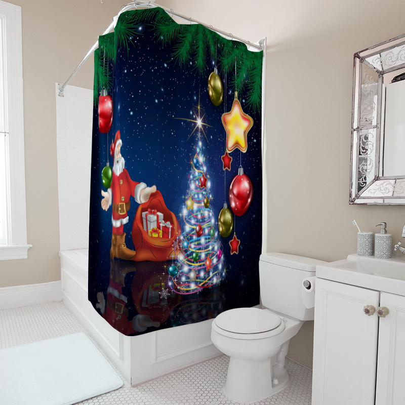 Tu cortina de chuveiro de nata - Home Xmas Decor Ideas avaliação e preço