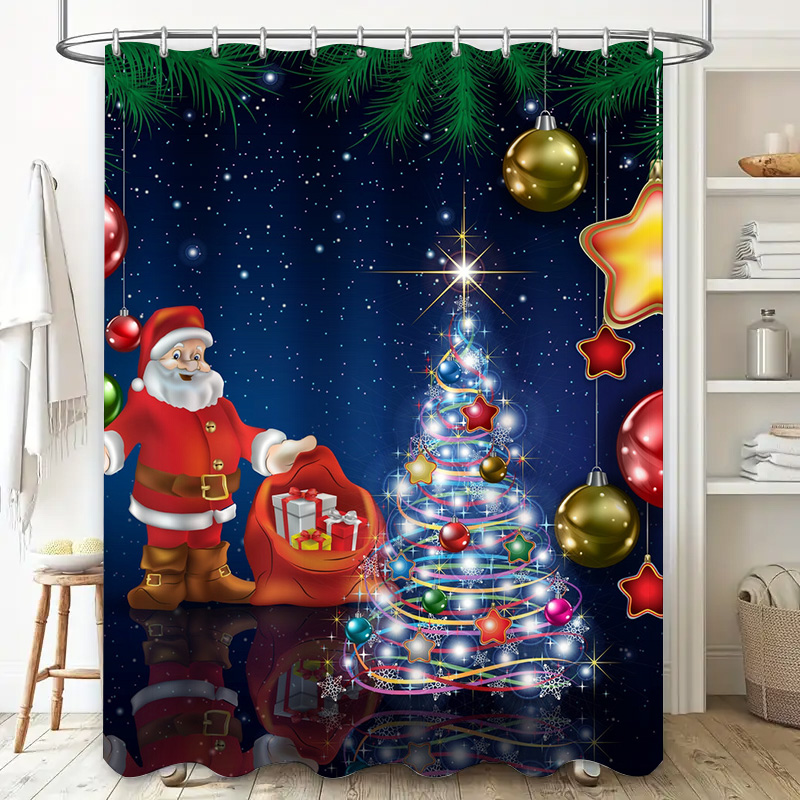 Tu cortina de chuveiro de nata - Home Xmas Decor Ideas avaliação e preço