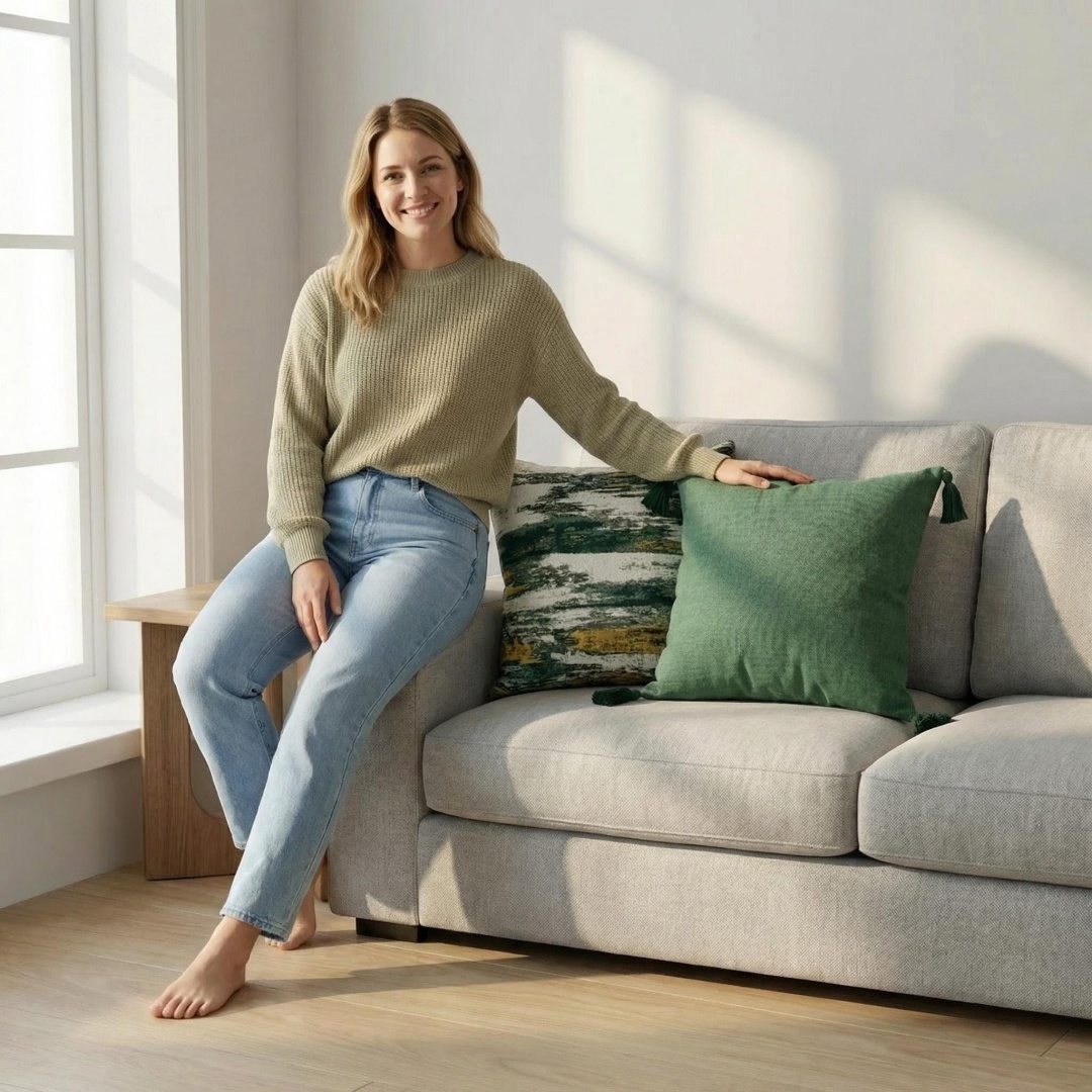 Almofada nórdica com textura a - Yarn Home Decor avaliação e preço
