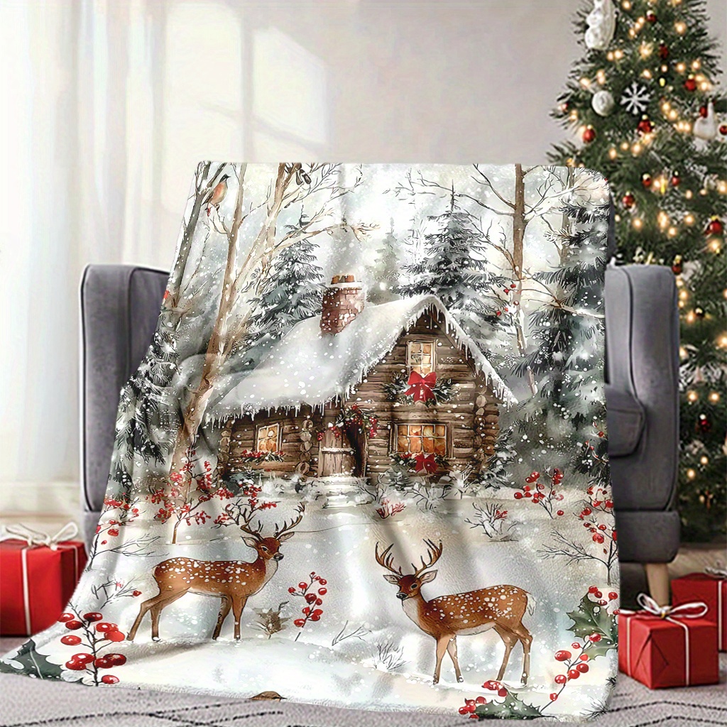 1pc cobertor de veado da tempo - Home Xmas Decor Ideas avaliação e preço