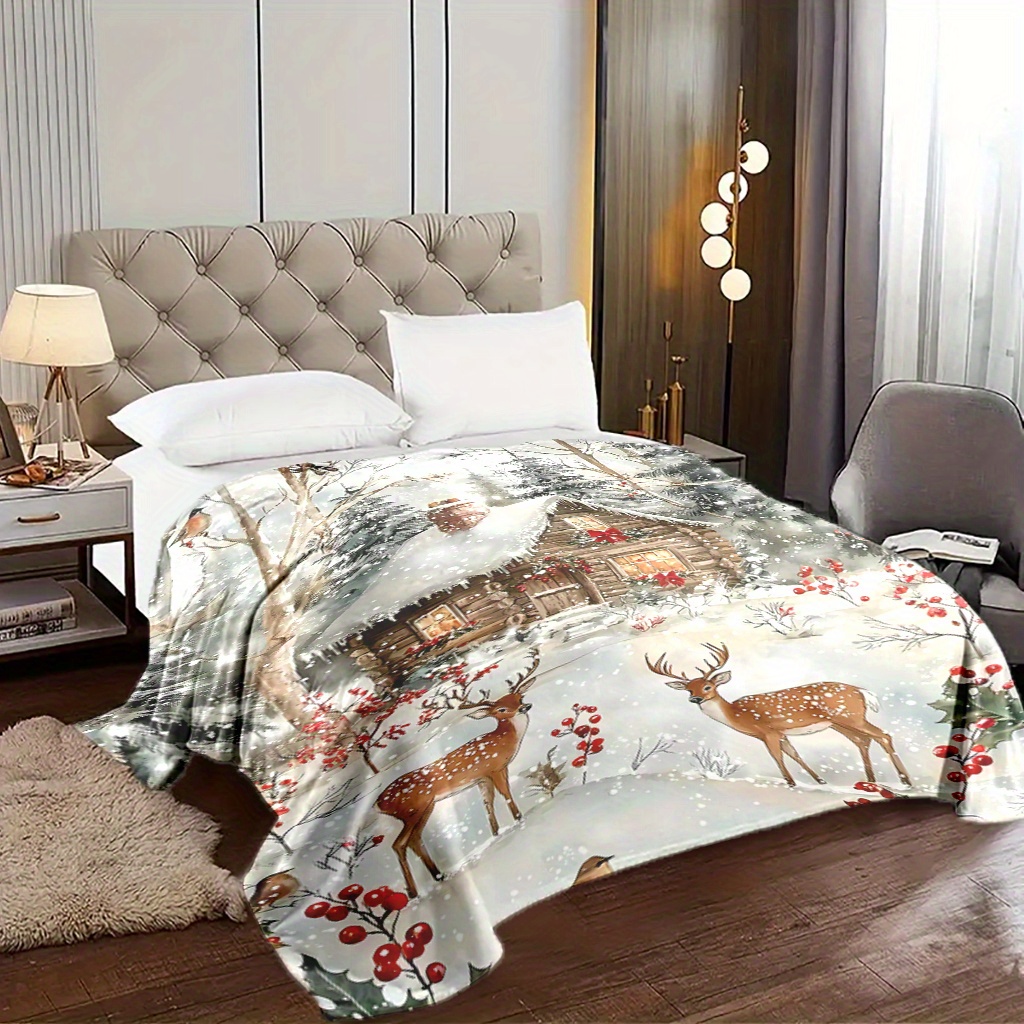 1pc cobertor de veado da tempo - Home Xmas Decor Ideas avaliação e preço