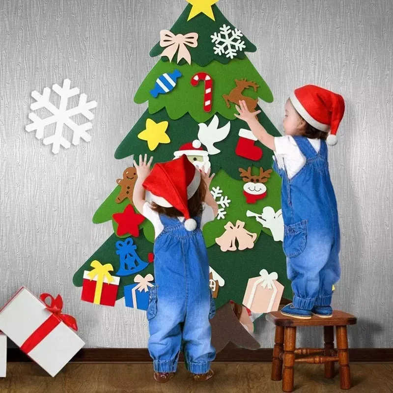 Crianças diy sentiu árvore de  - Home Decor Xmas Gifts avaliação e preço