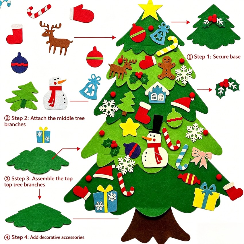 Árvore de Natal de Feltro DIY  - Home Decor Xmas Gifts avaliação e preço