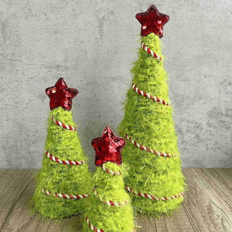 3 peças de enfeite de árvore d - Yarn Home Decor avaliação e preço