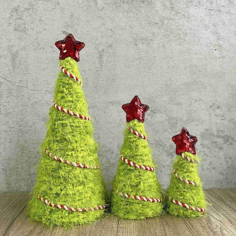 3 peças de enfeite de árvore d - Yarn Home Decor avaliação e preço