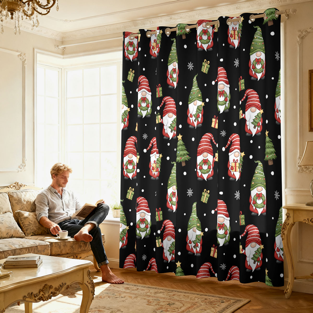 Cortina de Laço Único com Esta - Home Decor Xmas Gifts avaliação e preço
